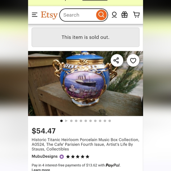 TITANIC Heirloom Porcelain Music Box Collection. FOURTH Issue - Picture 5 of 5